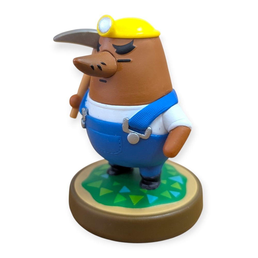 Nintendo Animal Crossing Mr Resetti Amiibo Figure NVL-001 Brown‎ Blue Overalls